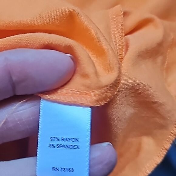 Blouse by Melissa Paige Asymmetrical in back Orange Size XL NWT - Picture 5 of 6